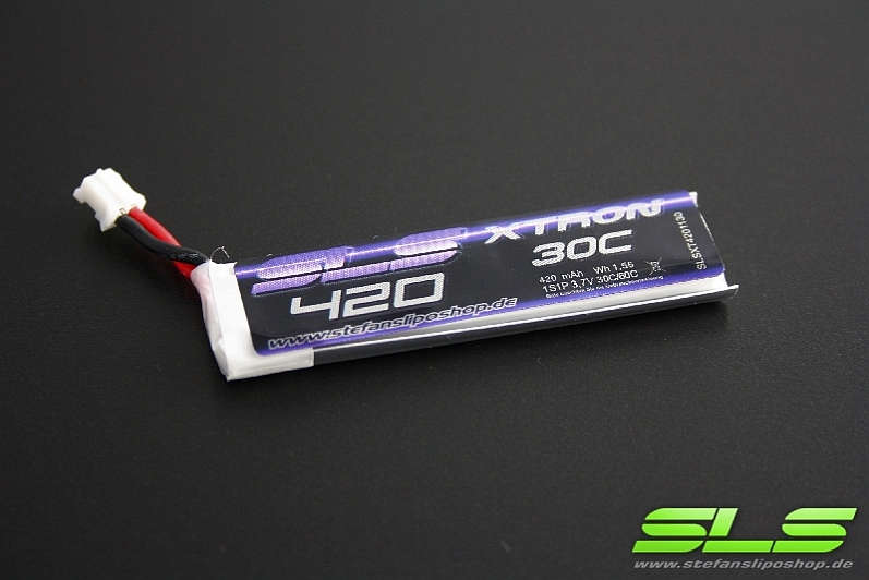 SLS LiPo Akku XTRON, 1S/420mAh, 3.7V, 20C, 62x16x7mm, 12g