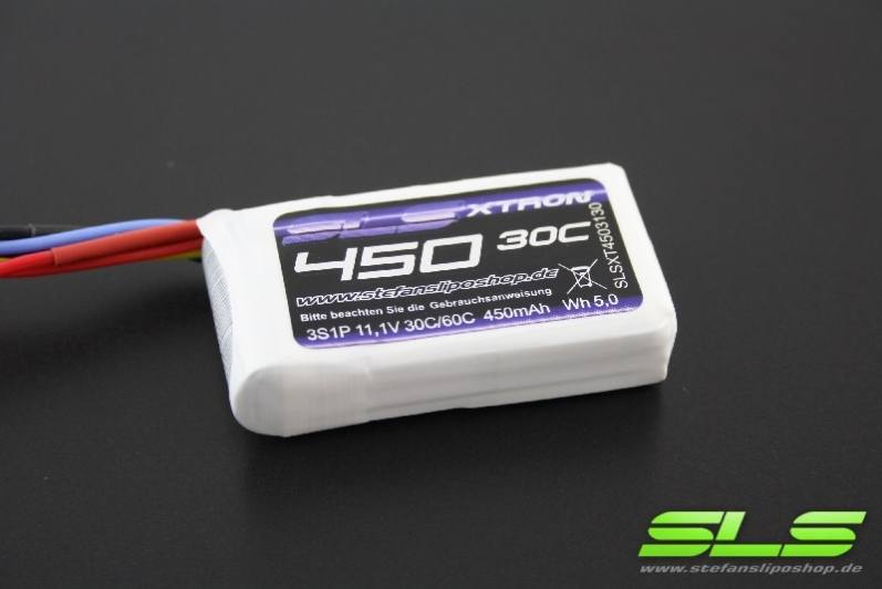 SLS LiPo Battery XTRON, 3S/450mAh, 11.1V, 30C/60C, 58x31x15mm, 43g