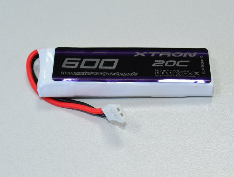 SLS LiPo Akku XTRON, 1S/600mAh, 3.7V, 20C, 57x18x8mm, 16g
