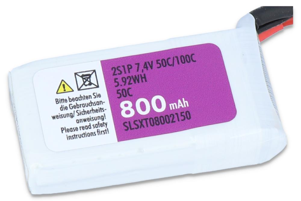 SLS LiPo Akku XTRON, 2S/800mAh, 7.4V, 50C/100C, 57x30x15mm, 56g, XT60
