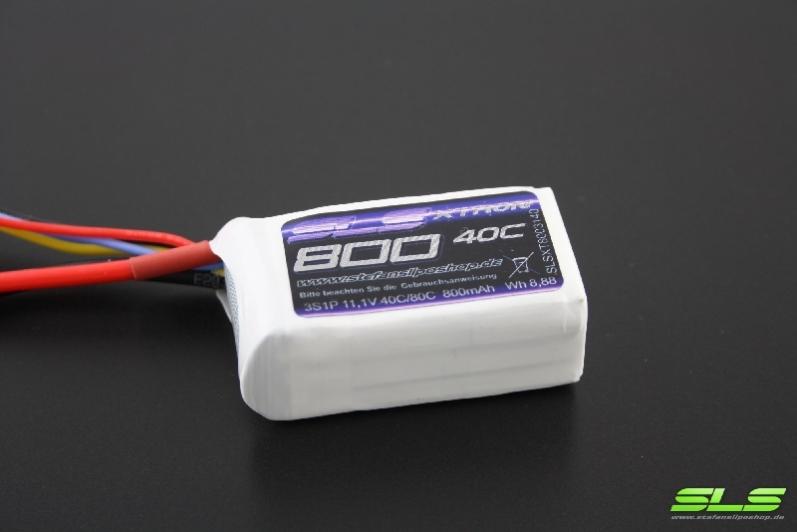 SLS LiPo Akku XTRON, 3S/800mAh, 11.1V, 40C/80C, 58x30x23mm, 74g