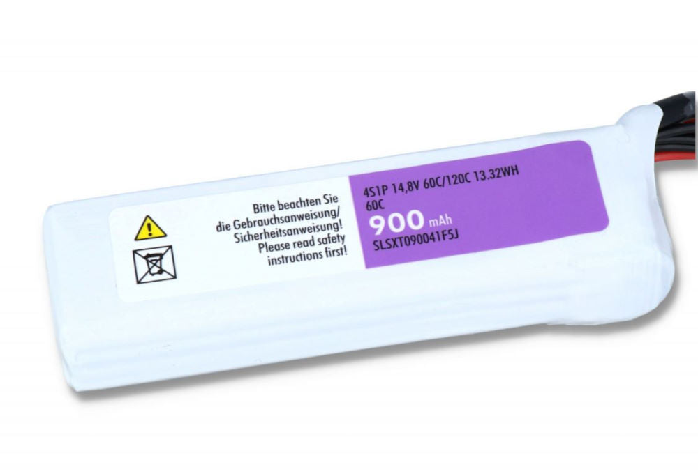 SLS LiPo Battery XTRON, F5J, 4S/900mAh, 14.8V, 60C/120C, 100x26x21mm, 115g