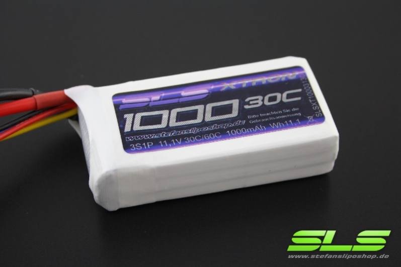 SLS LiPo Battery XTRON, 3S/1000mAh, 11.1V, 30C/60C, 73x36x19mm, 90g