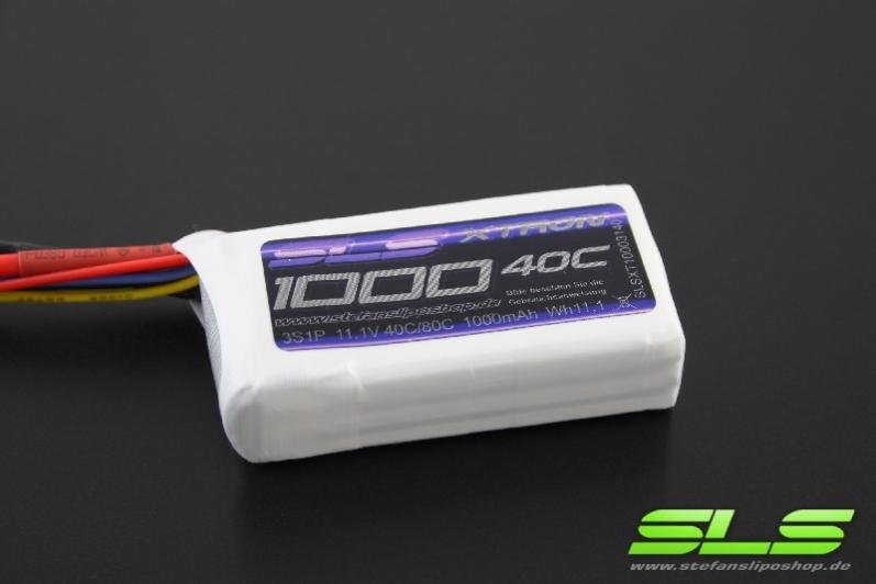 SLS LiPo Akku XTRON, 3S/1000mAh,  11.1V, 40C/80C, 73x35x19mm, 94g