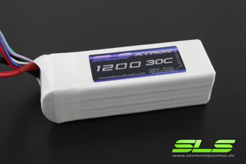 SLS LiPo Akku XTRON, 6S/1200mAh, 22.2V, 30C/60C, 108x34x29mm, 198g