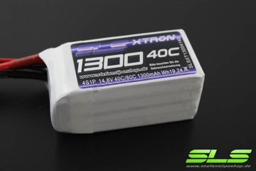 SLS LiPo Battery XTRON, 4S/1300mAh, 14.8V, 40C/80C, 72x34x31mm, 155g