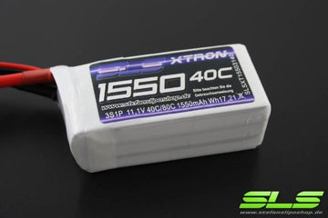 SLS LiPo Battery XTRON, 3S/1550mAh, 11.1V, 40C/80C, 72x36x26mm, 139g