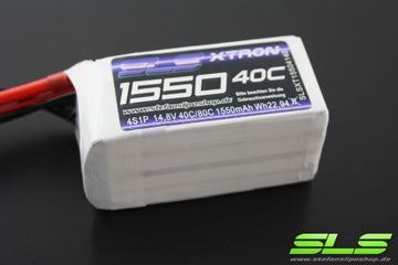 SLS LiPo Battery XTRON, 4S/1550mAh, 14.8V, 40C/80C, 74x36x35mm, 172g