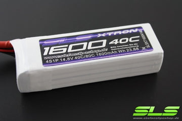 SLS LiPo Akku XTRON, 4S/1600mAh, 14.8V, 40C/80C, 107x33x27mm, 217g