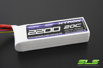 SLS LiPo Battery XTRON, 3S/2200mAh, 11.1V, 20C/40C, 106x34x23mm, 167g