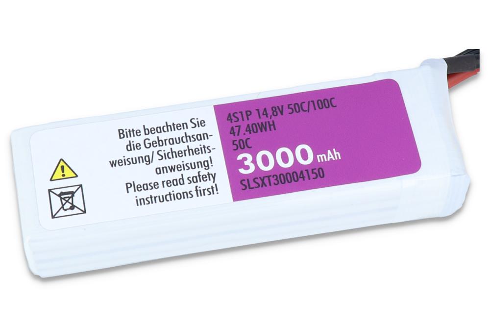 SLS LiPo Battery XTRON, 4S/3000mAh, 14.8V, 50C/100C, 144x44x26mm, 329g, XT60