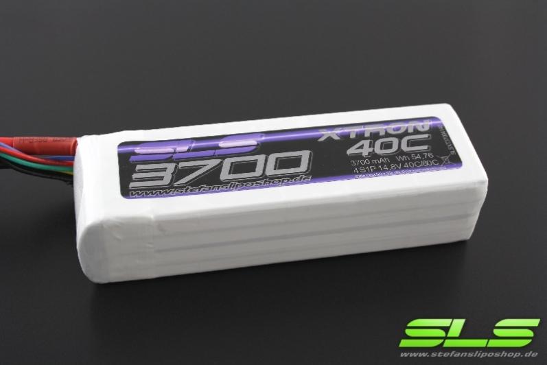 SLS LiPo Battery XTRON, 4S/3700mAh, 14.8V, 40C/80C, 140x43x29mm, 372g