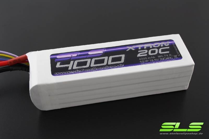 SLS LiPo Battery XTRON, 6S/4000mAh, 22.2V, 20C/40C, 148x44x42mm, 540g