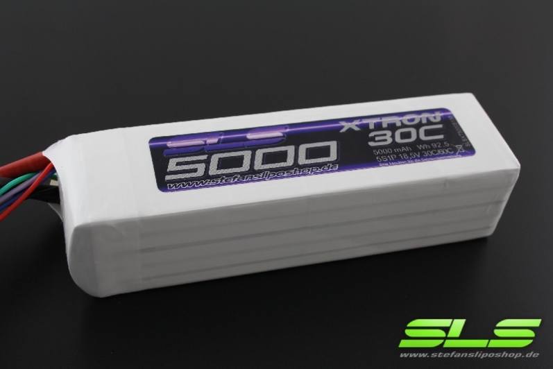 SLS LiPo Battery XTRON, 2S/5000mAh, 7.4V, 30C/60C, 160x45x16mm, 282g