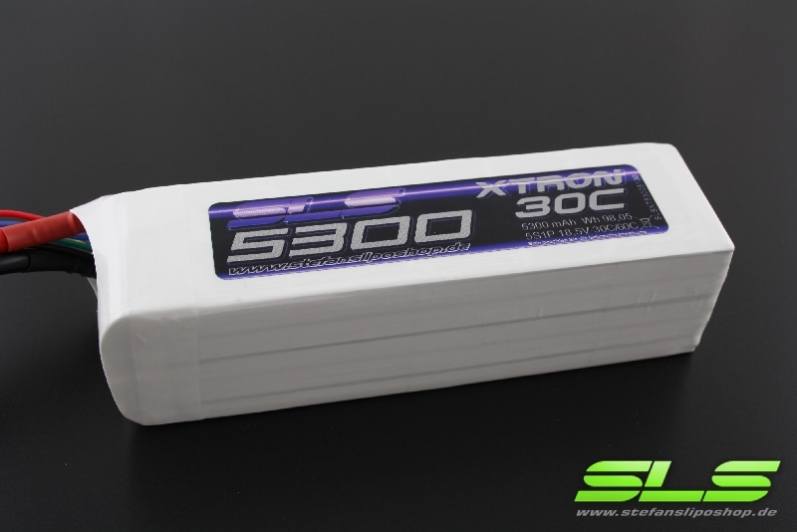 SLS LiPo Akku XTRON, 6S/5300mAh, 22.2V, 30C/60C, 165x45x49mm, 762g