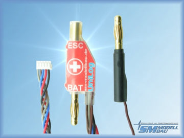 UNILog Current Sensor 150A with 4mm Gold Connector (Battery - =Plug), SM # 2513