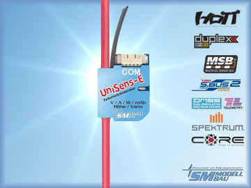 UniSens-E mit 1,5mm² Silikonkabel, max. 55A, SM-Modellbau # 3108