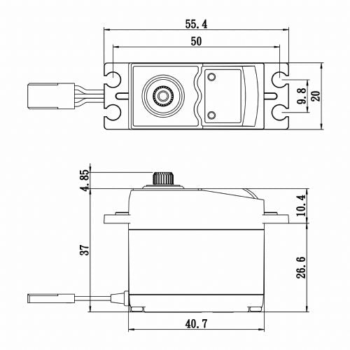 Servo Savox SV-0220MG+ HV Digital, 40.7 x 20.0 x 37.0mm, 80Ncm at 7.4V, 59g