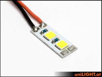 uniLIGHT 10mm Blitzlicht Modul, 12Wx3 (2 LEDs), Segler ACL, 8 Volt weiß