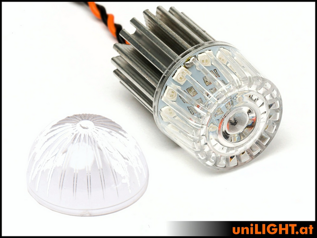 22mm ROUND Power Blitzlicht, 24Wx2, T-Fuse, ROT