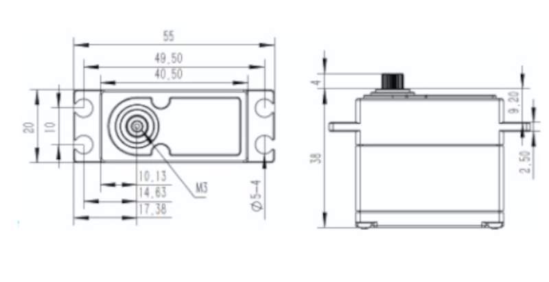 Servo KST CM4315, V6, 40.5x20x38mm, 70g, 430 Ncm/8.4V