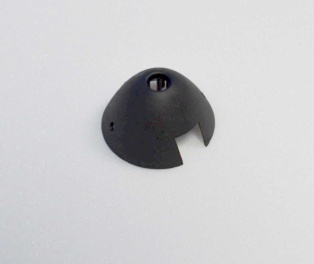 Turbo-Leichtspinnerkappe ø44mm (stumpfe Form), Länge ca. 24mm, SCHWARZ