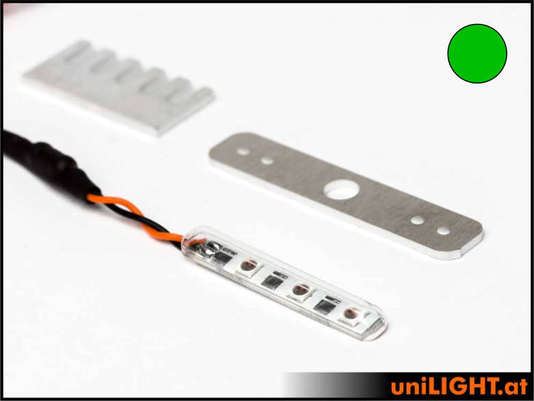 uniLIGHT 5mm BAR Navigationslicht, 3Wx2, für 8/12V, Farbe GRÜN