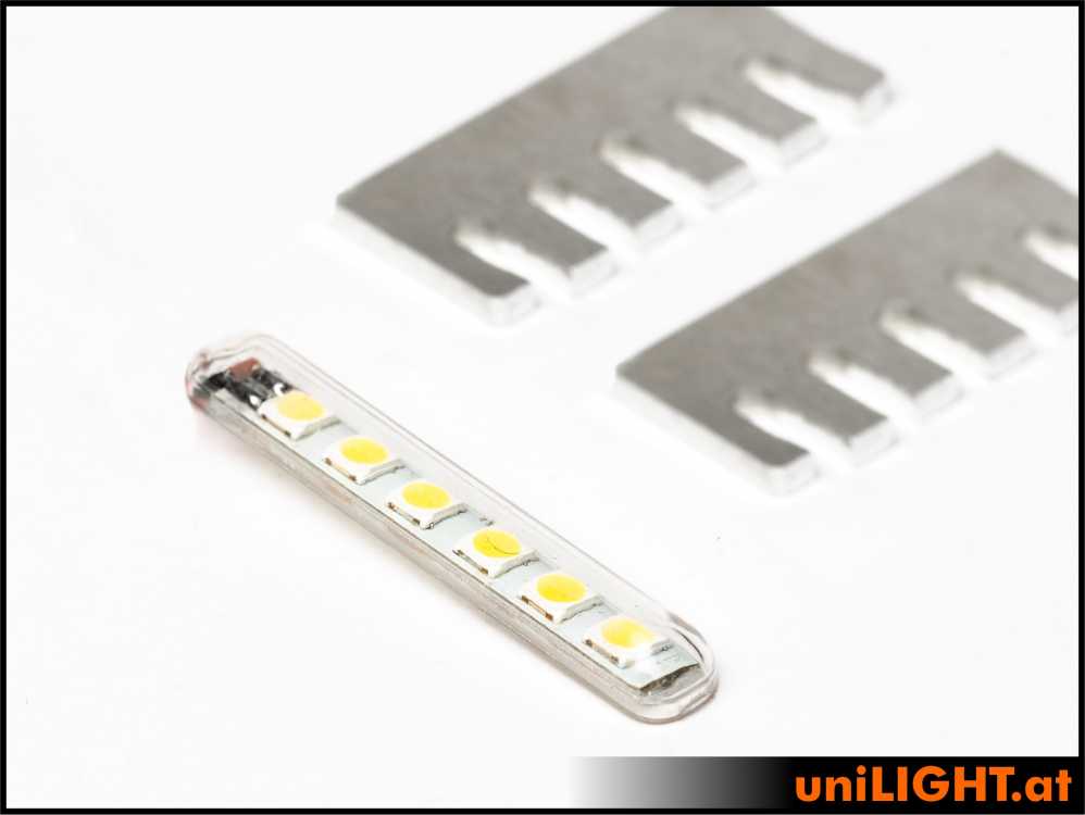 uniLIGHT 5mm BAR Blitzlicht, 20Wx2, für 8V, Farbe weiß