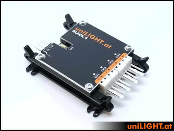 uniLIGHT Black 4, 4-channel LED controller, 50x35x6mm, 8g, 8A total, 15+1 effects
