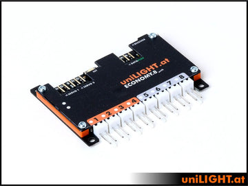 uniLIGHT Modul E8 plus, 8-Kanal LED Steuerung, 50x60x8mm, 18g, bis 2x 7A