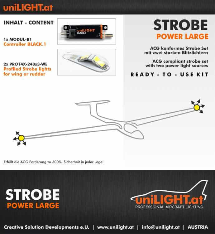 uniLIGHT Lighting Set Glider STROBE Large (Content as per description)