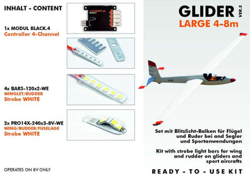 uniLIGHT Lighting Set Glider Large V3, 4-8m Wingspan, (Content see description)