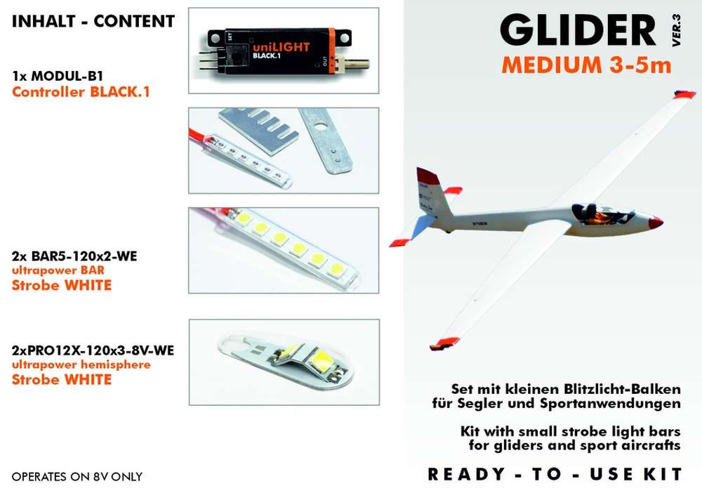 uniLIGHT Beleuchtungsset Segler Medium 3-5m Spw. (Inhalt siehe Beschreibung)