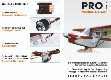 uniLIGHT Beleuchtungsset Plane PRO-Medium 3, für 1.4-2.2m (Inhalt siehe Beschreibung)