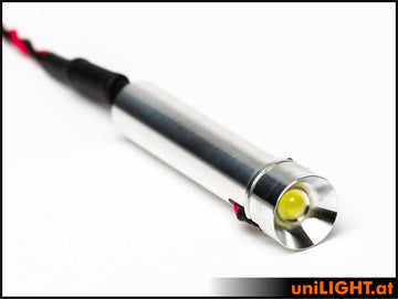 uniLIGHT 12mm Aluminum Headlight, 4W - WHITE, 8/12V