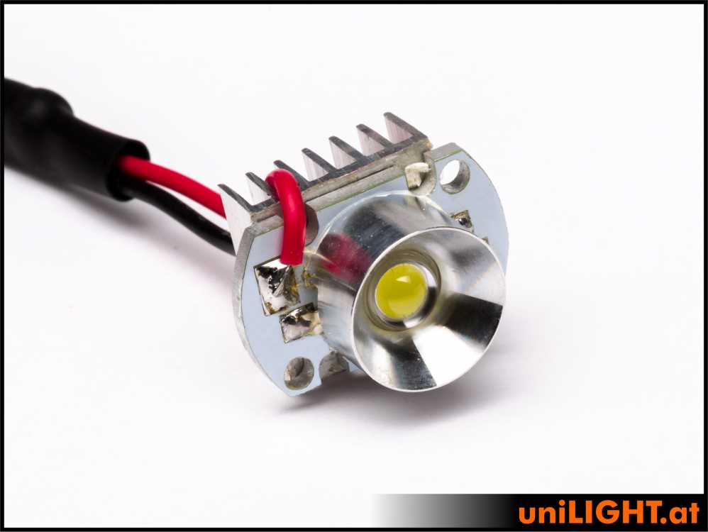 uniLIGHT 12mm ALU-Scheinwerfer Modul, kurz, 4W, weiß, 8V/mit Widerstand 12 V