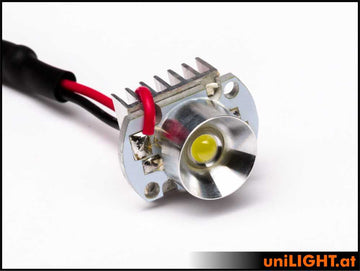 uniLIGHT 12mm ALU-Scheinwerfer Modul, kurz, 4W, warmweiß, 8V/mit Widerstand 12 V