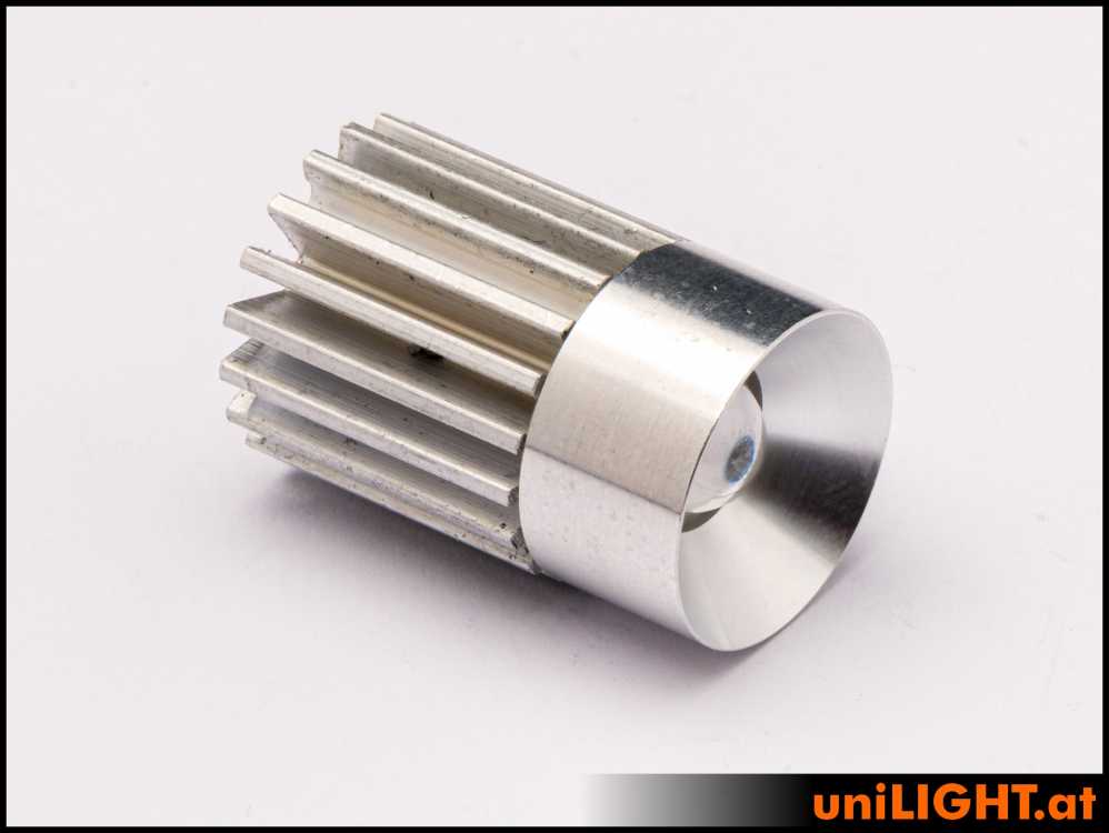 uniLIGHT 19mm Ultra-Power Headlight, 10Wx2, T-Fuse 90° Optics - WHITE, 8/12V