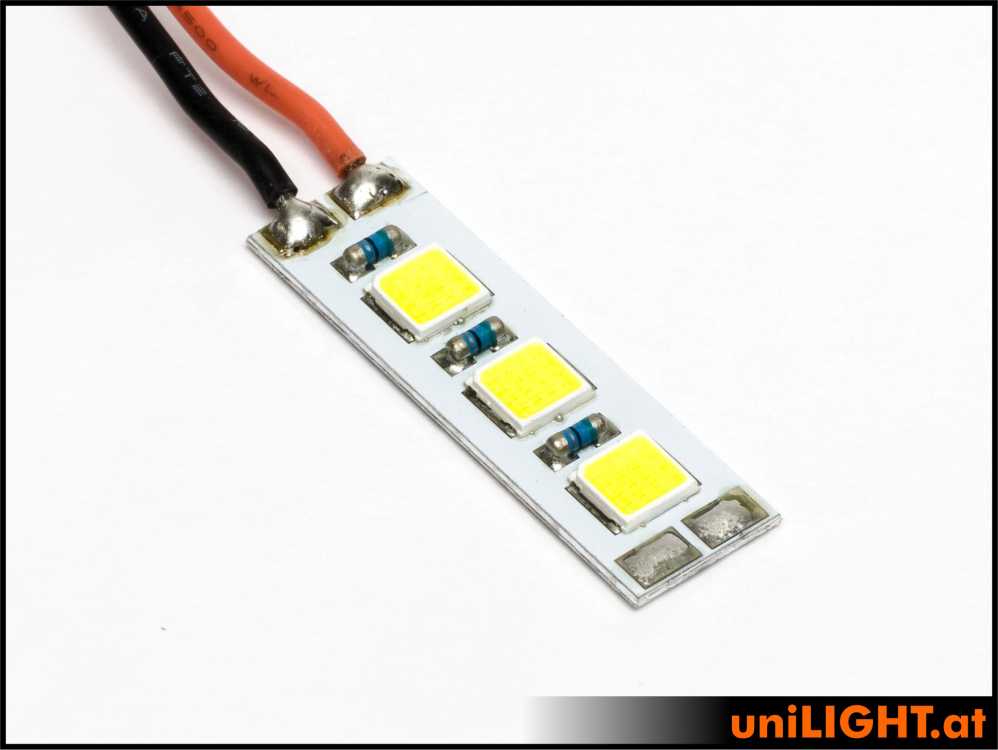uniLIGHT 10mm Blitzlicht Modul, 18Wx3 (3 LEDs), Segler ACL, 12 Volt weiß
