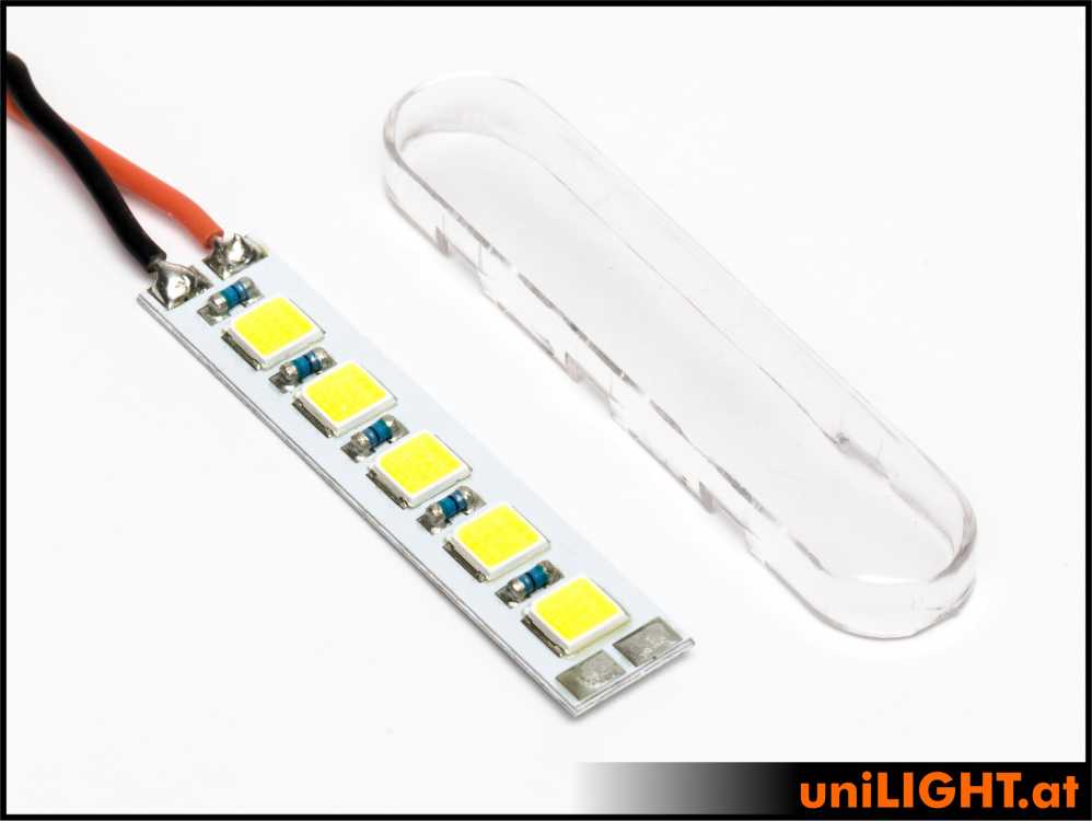 uniLIGHT 10mm Blitzlicht Modul, 30Wx3 (5 LEDs), Segler ACL, 12 Volt weiß
