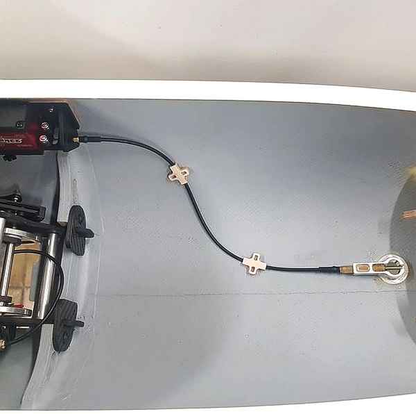 Schleppkupplung mit Flitschenhaken für 15 mm Servo, Wemo # SK-F15
