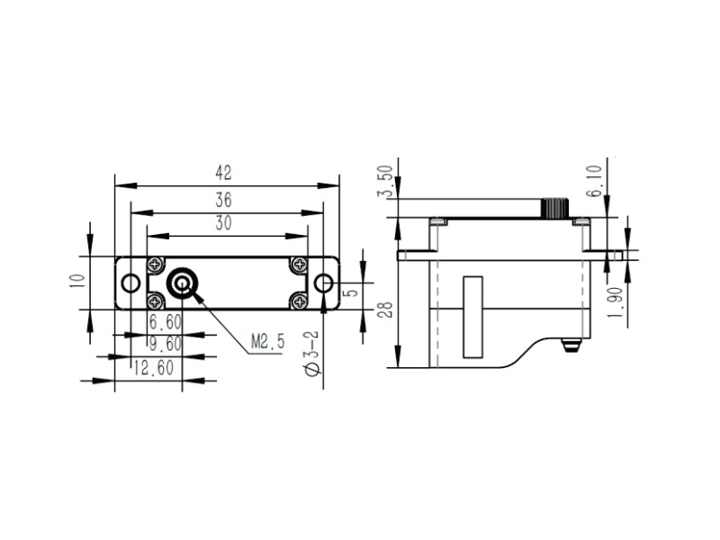 Servo KST X10 MINI Pro B V8, 30x10x28mm, 80Ncm@8,4 Volt / Softstart, 20gr.