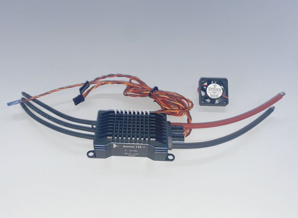 Brushless-Regler YGE 135 Aureus V2, HVT, 6-12S, 10/25A BEC, Telemetrie