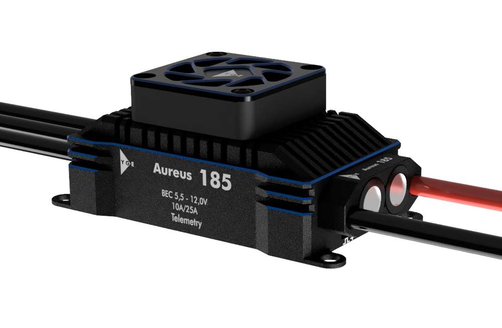Brushless-Regler YGE 185 Aureus HVT, 10/25A @ 5.5-12V BEC, Telemetrie