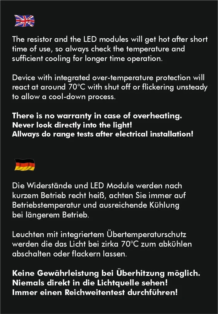 UniLight Additional Resistors for 3S Operation (PU: 32 Types + Heat Shrink Tubing)