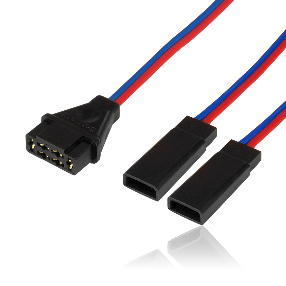 Adapter cable MPX socket to 2x JR socket, length 8cm, Power Box # 1253/08