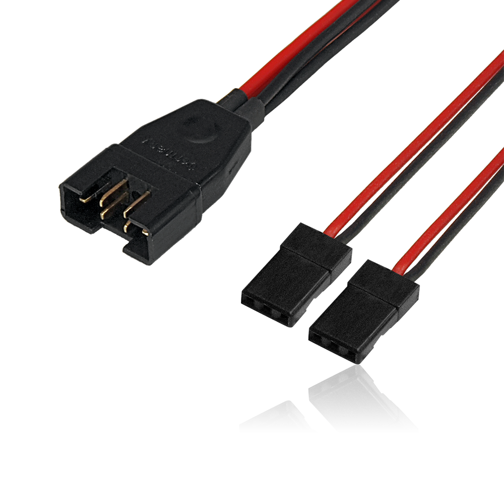 Adapter cable MPX plug to 2x JR plugs, length 8cm, Power Box # 1163/08