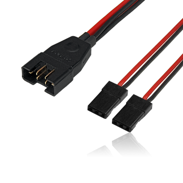 Adapter cable MPX plug to 2x JR plugs, length 8cm, Power Box # 1163/08