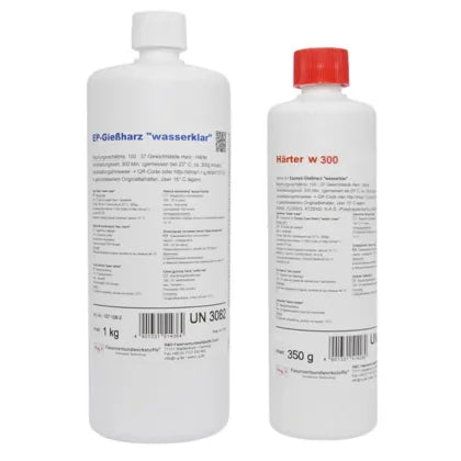 EP Casting Resin Crystal Clear + Hardener W300, 1.35kg, R&G # 1071023