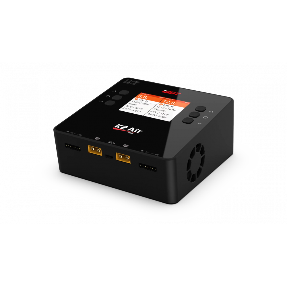 ISDT SMART-CHARGER K2-AIR, Duo-Lader,2x 6S, 2x 100W, 110/240V AC und 10-30V DC
